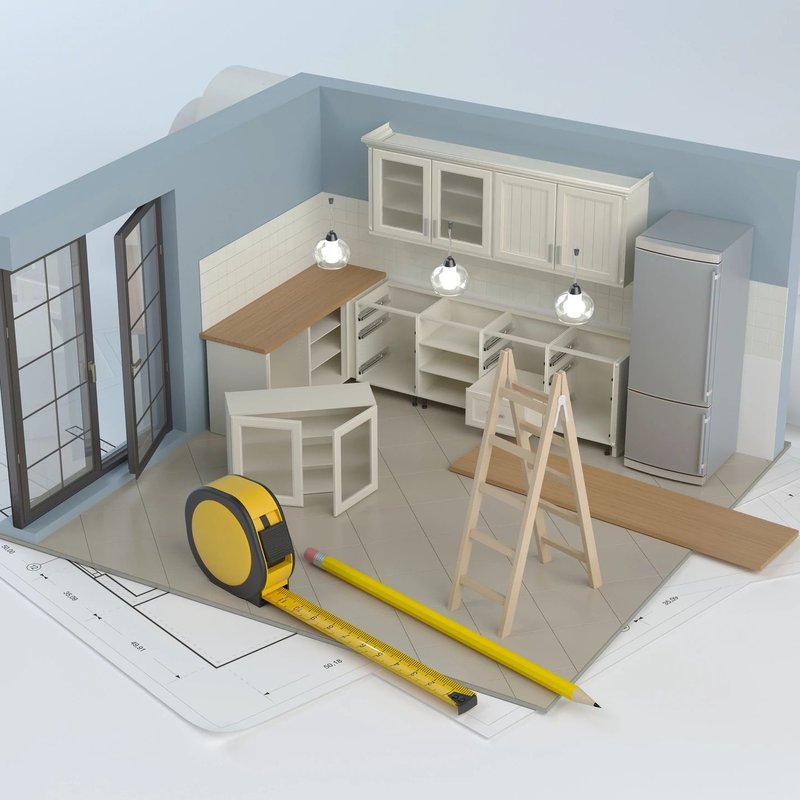 3D model of kitchen from Domenic and Sons Floor Covering in Johnston, RI